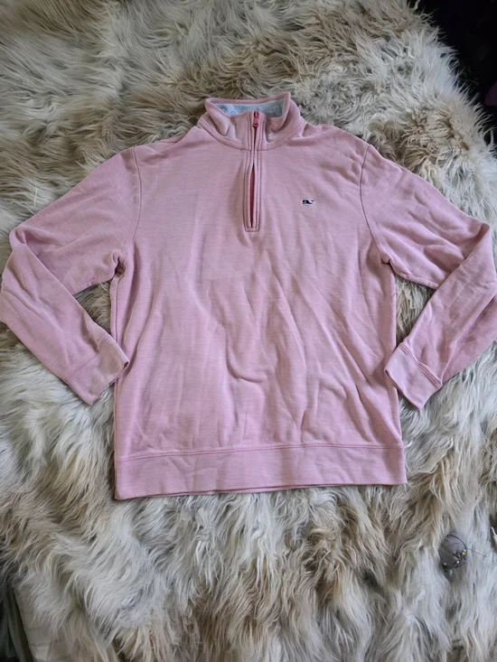 Vineyard Vines Pink Quarter-Zip Pullover - Picture 3 of 8